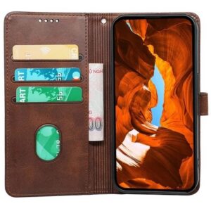 Graviera Læder Flip Cover til iPhone 14 Pro Max ( Brun )